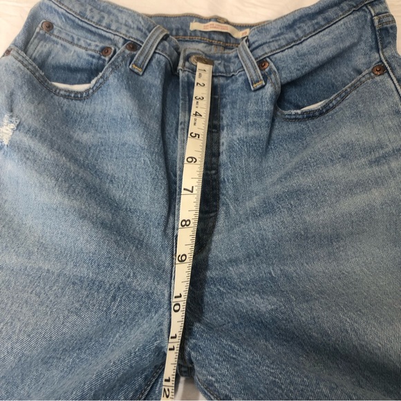 Levi’s Premium Ribcage Straight Ankle Jeans Size 29 Small Rip High waisted - Picture 12 of 14
